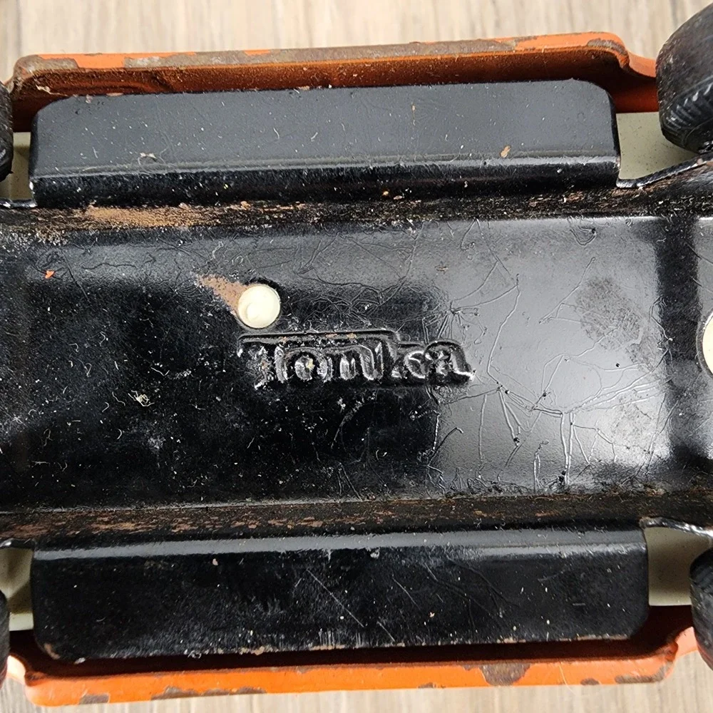 Vintage Tonka Pressed Steel Van Orange Toy Vehicle Patina 5.5 Inch